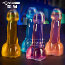 Cock cock cup bar night luminous atmosphere props tricky wine glass creative shake sound with spoof cocktail glass