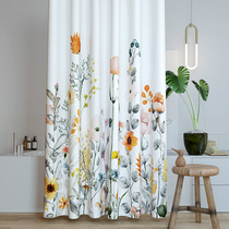 Inkstone autumn idyllic shower curtain set non-perforated toilet bathroom waterproof cloth anti-mold thickening water curtain shower curtain
