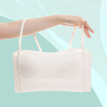 No shoulder strap lingerie woman Summer thin breast slim breasted with non-slip and scratch-free and scratch-free and invisible bra anti-walking light bra