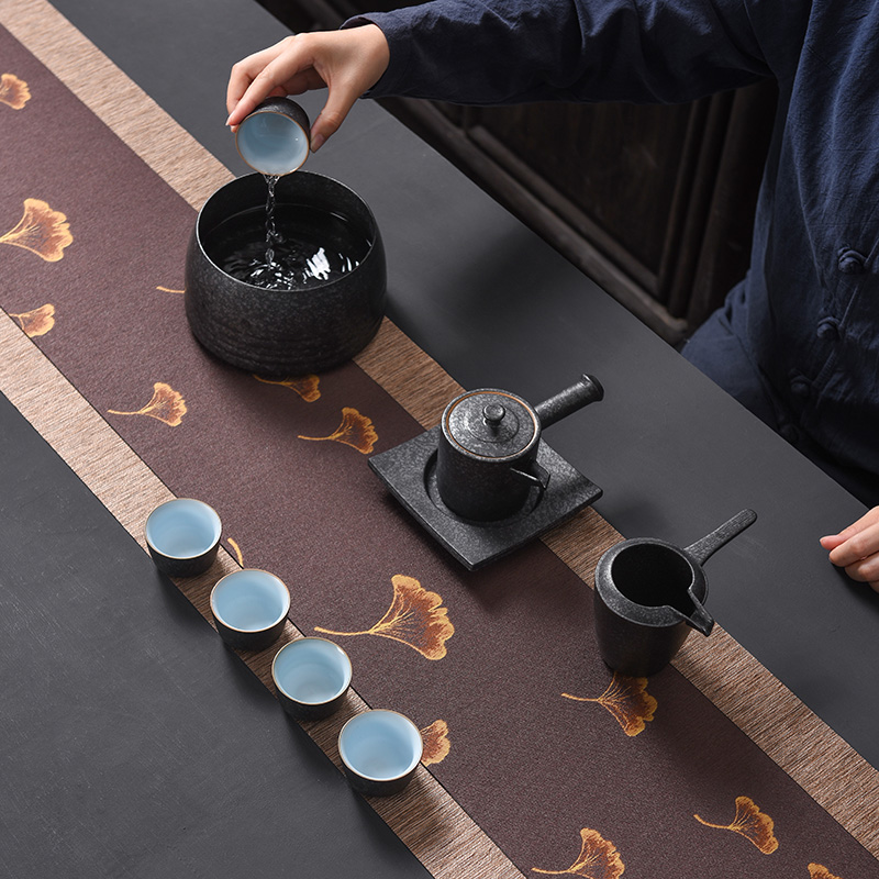 Tao blessing zen tea table cloth table flag waterproof tea cloth art tea table cloth fiber flax tea tea tray mat flag