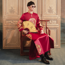 Mens Xiuhe clothing Chinese wedding dress male large size groom suit mens Tang suit jacket dragon and phoenix coat Chinese style