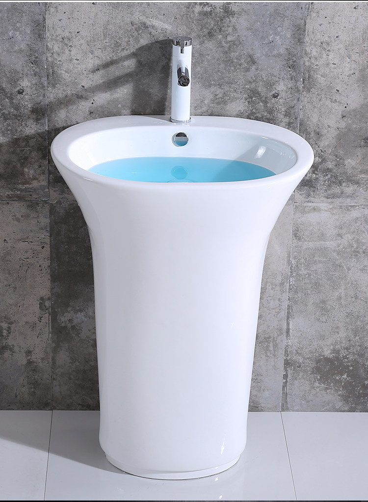 立柱盆一体式落地台盆洗手池卫生间阳台立式洗手盆脸陶瓷简约面盆