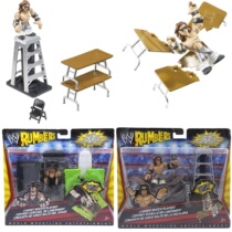 North America genuine WWE rumblers wrestler doll hand with ejection ladder table stool props doll
