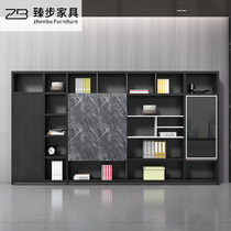 Office furniture wooden filing cabinet simple modern reference room Archive locker glass door display cabinet
