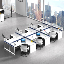 Panel office furniture company staff computer desk 4 6 person card holder screen work position financial table and chair combination