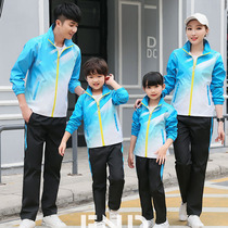 New long childrens table tennis suit 2 sets mens and womens badminton student table tennis match jacket