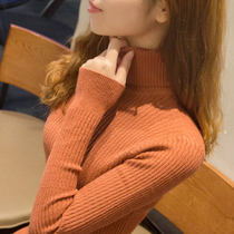 Tall-collar sweater women put on a new bottom-up shirt in 2021 to repair tights and long-sleeved sweaters