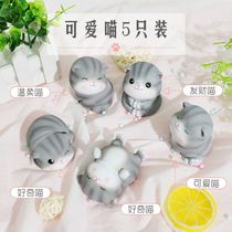 Creative Teenage Girl Hearts Cute Little Kitty Healing Objects Gift Resin Home Accessories Kittens on-board Decorative Tabletop