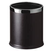 Round leather double trash can Hotel Hotel KTV private room room skin barrel Oval toilet waste paper bucket