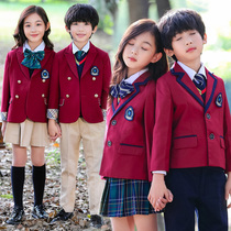 Japanese and Korean style uniforms red suit school uniforms primary school suits autumn and winter clothes new childrens class uniforms kindergarten uniforms