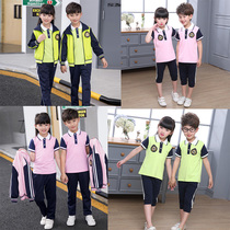 College wind uniforms primary and secondary school children class uniform spring and autumn summer new four-piece teacher serving kindergarten yuan fu