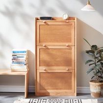 Modern simple household entrance large-capacity solid wood ultra-thin dump shoe cabinet Nordic door entrance foyer cabinet customization