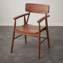 Xixi wood writers simple all solid wood dining chair Black walnut desk chair Study Nordic style backrest chair