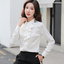 Shirt women thin doll collar long sleeve chiffon top summer 2021 new spring and autumn foreign style white professional shirt