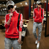 2021 new spring and autumn Korean version of loose Joker cardigan short jacket female autumn and winter stand neck coat tide