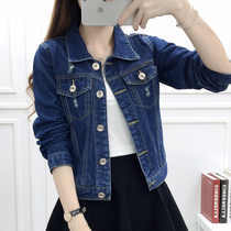 Denim jacket female spring and autumn students slim-fit short loose Korean bf jacket baseball jacket casual small jacket