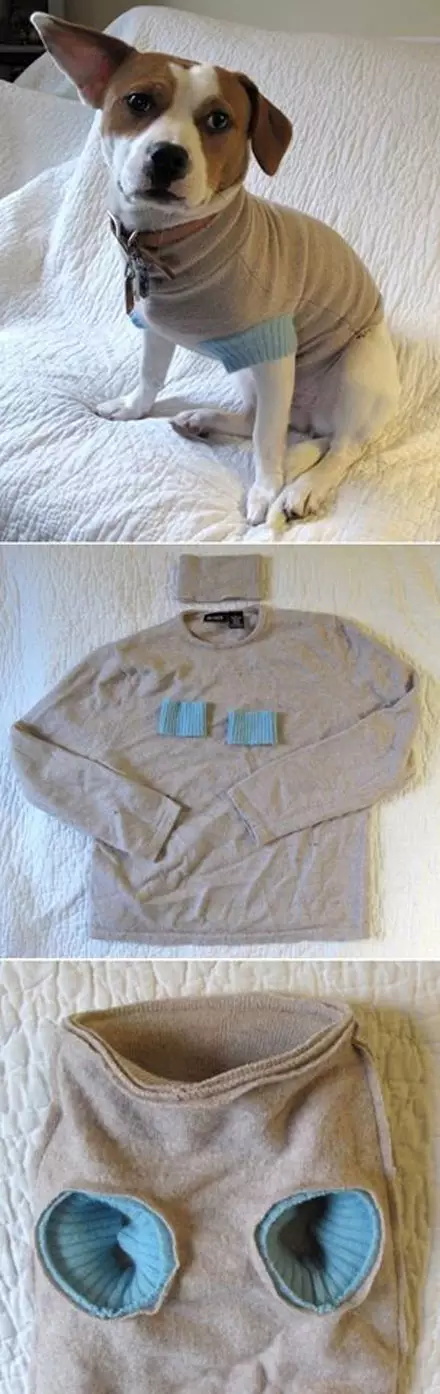 diy|手工 旧衣服 狗,好有爱