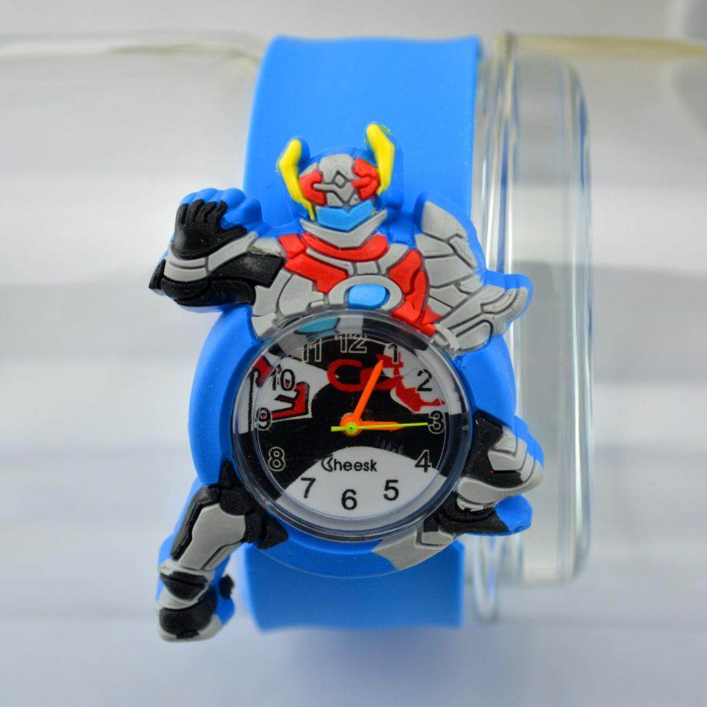 铠甲勇士变形金刚女孩男孩拍拍表卡通儿童手表糖果色学生电子表_7折