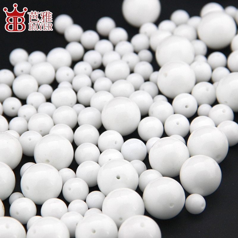 Porcelain white stone round pearl beads scattered crafted of diy accessories bracelet beads hand woven with bead material