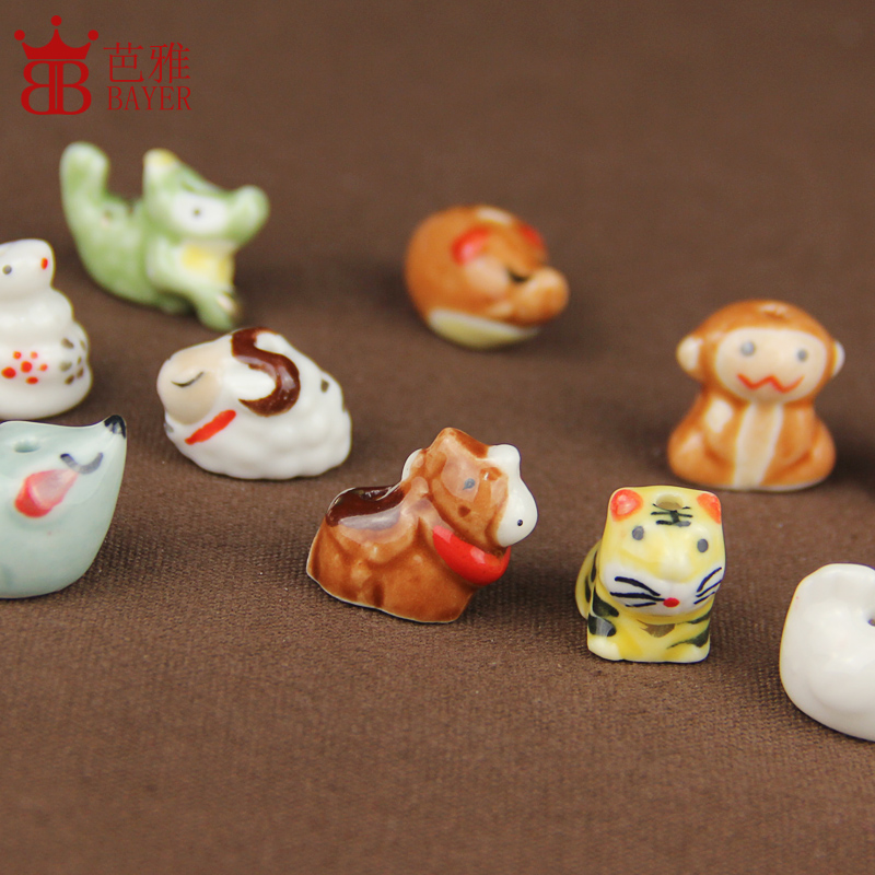 Ba jas zodiac ceramic parts, lovely diy zodiac ceramic manual small pendant jewelry materials scattered beads