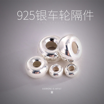 DIY accessories s925 Silver big hole bead wheel bead bucket bead diy smooth surface bucket bead bracelet necklace accessories