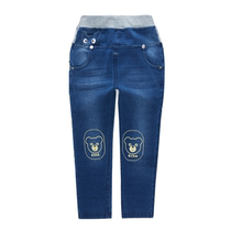 Very small fish 36529 boys spring fall soft elastic casual for a month Children knit outwear jeans Long pants