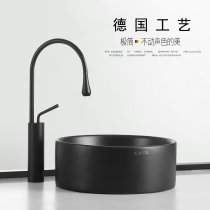 North Eurowind Matt Black Ceramic Cylindrical Table Basin Washbasin Washbasin Art Basin Toilet Wash Basin