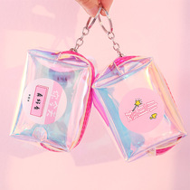 Laser coin wallet female short student fashion Korean version of ins cute creative coin key storage bag change bag