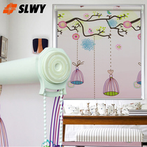 Punch-free roller blinds sun shading lifting curtain toilet bathroom office home expansion curtain