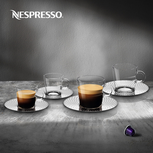 nespresso view series concentrated and large cup coffee cup and saucer set household simple tempered glass transparent