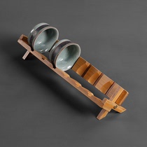 Kung Fu put teacup holder Creative tea set storage Drain simple tea ceremony accessories Bamboo folding drying cup holder Tea table