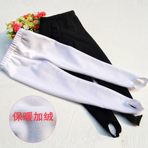 Childrens bodybuilding pants wearing thick boys dance pants winter white plus velvet girls pedal pedal foot pants practice pants