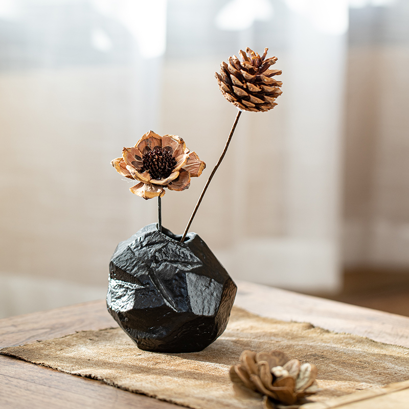 New Chinese style household act the role ofing is tasted furnishing articles imitation ceramic vase stone mesa adornment dried flower simulation flower, flower arrangement