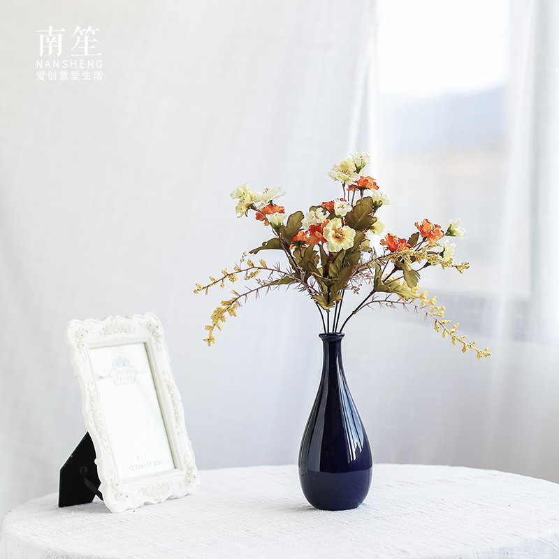 Nan sheng small pure and fresh household act the role ofing is tasted blue ceramic vase simulation furnishing articles table sitting room adornment ornament