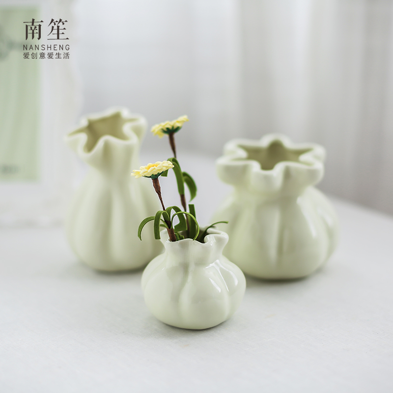 Nan sheng small pure and fresh and contracted hydroponic furnishing articles purse ceramic floret bottle of dry flower arranging flowers creative living room decoration