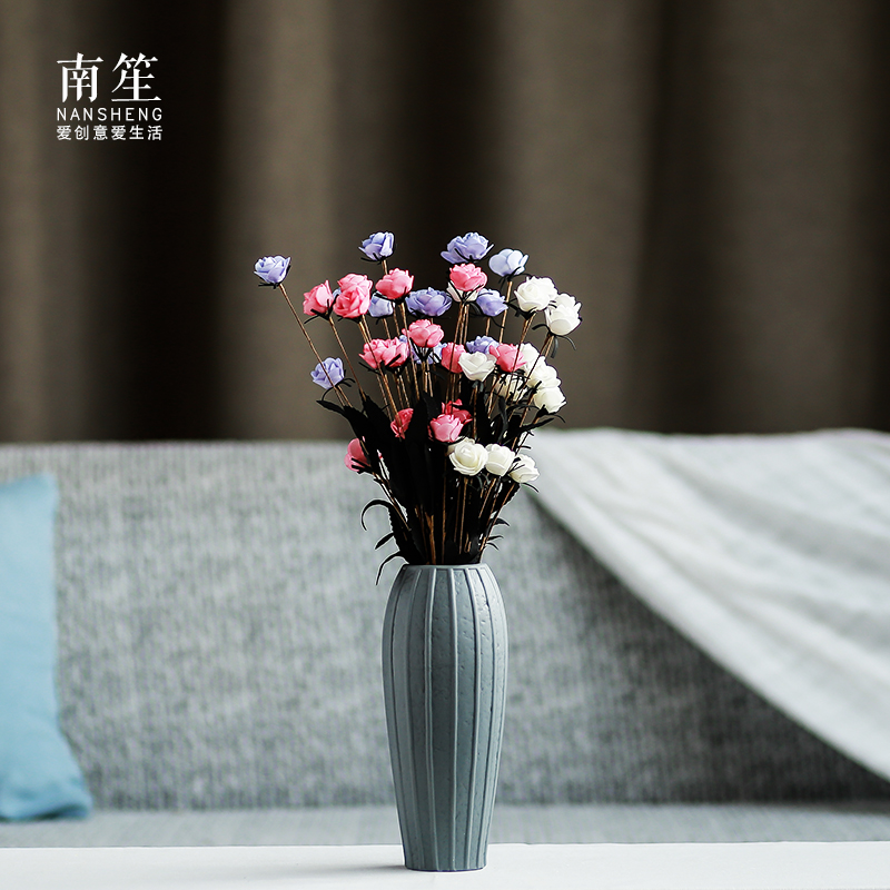 Nan sheng I and contracted ceramic vases, dried flower simulation flower, household act the role ofing is tasted furnishing articles mesa adornment