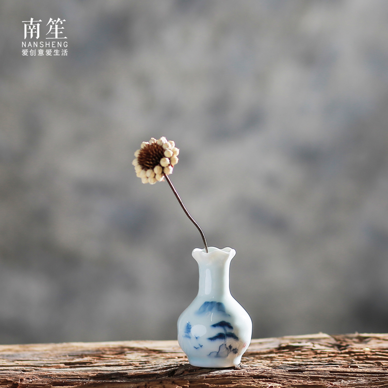 Nan sheng classical Chinese style restoring ancient ways is hand - made ceramic floret bottle of flower, dried flower arranging flowers classical celadon handicraft