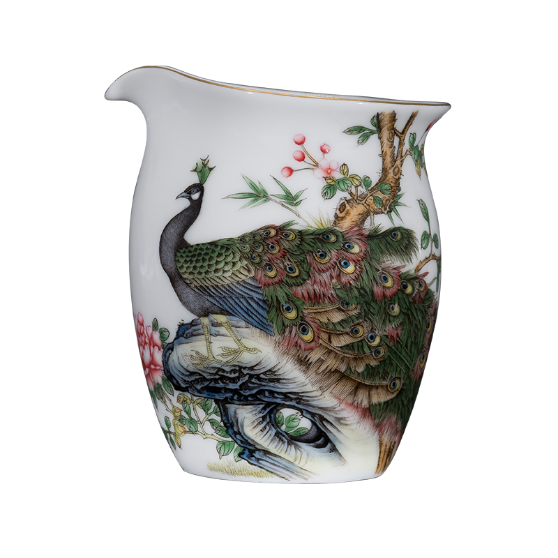 Jingdezhen kung fu tea accessories hand - made peacock enamel points fair keller of tea ware ceramic cup