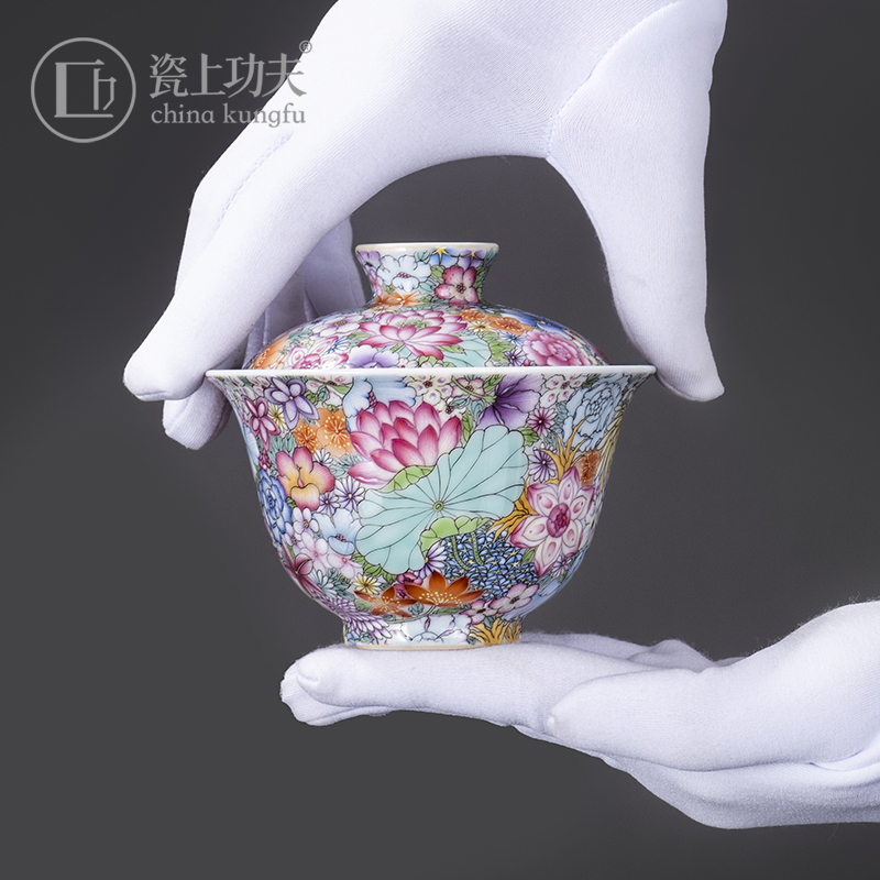 Colored enamel than spend tureen hand - made ceramic 2 to make tea bowl small getting high - grade jingdezhen tea orphan works, jack