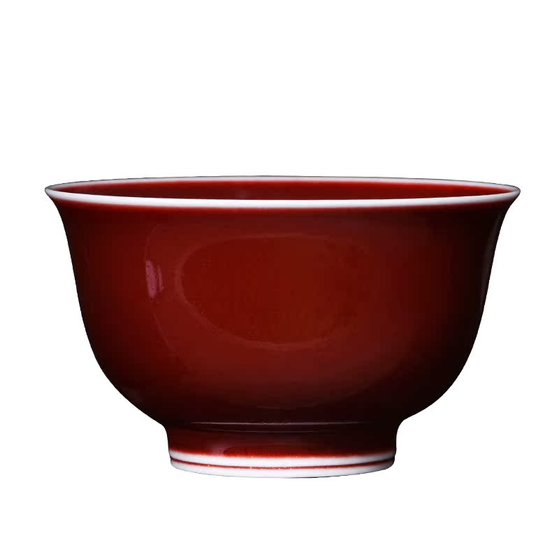 Jingdezhen teacup masterpieces masters cup cup single sample tea cup red ceramic up personal kung fu tea cups manually