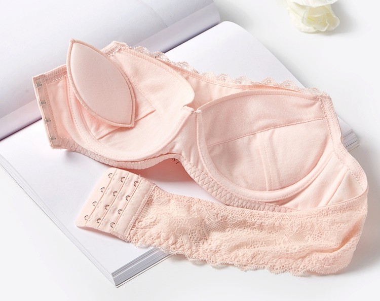 美背抹胸式文胸无肩带 夏季薄款防滑性感聚拢 隐形侧扣无带内衣女