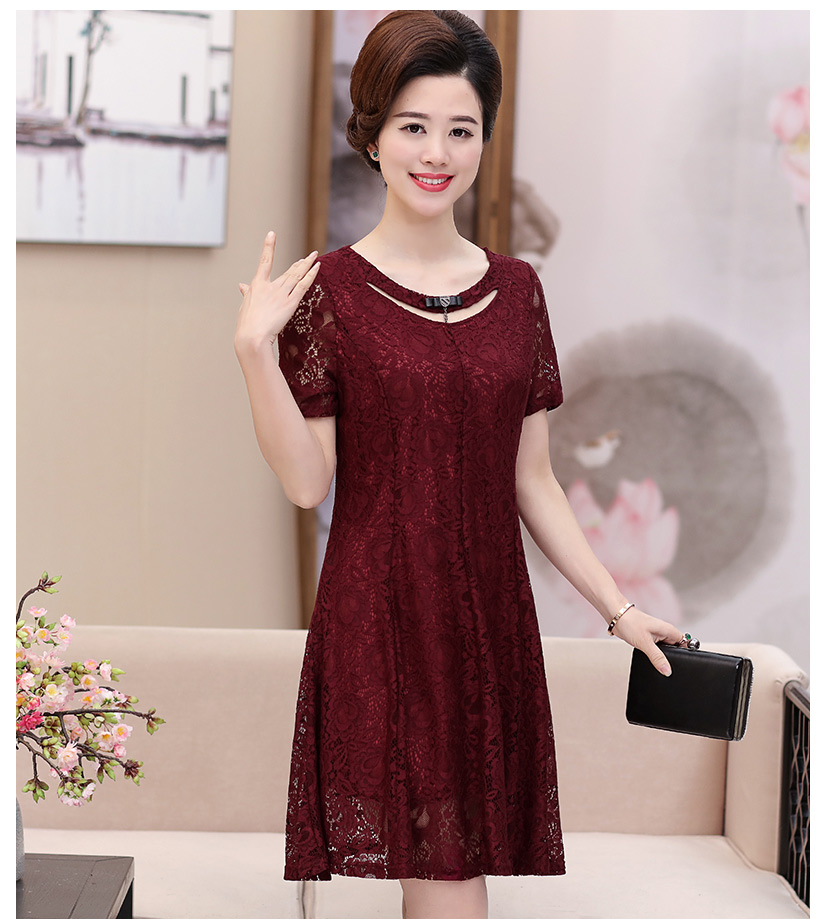 2017新款中老年女夏装连衣裙中年30-40岁50妈
