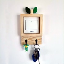 Cartoon Leaves Hook Switch Stick Fields Garden Wind Solid Wood Socket Decoration Patch Wall Stickup Children Room Cute Protective Sleeves