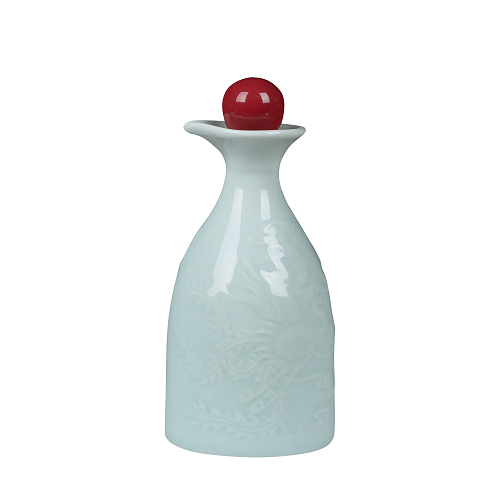 Jingdezhen shadow blue small wine goblet suit household archaize ceramic points liquor bottle thickening creative hip flask