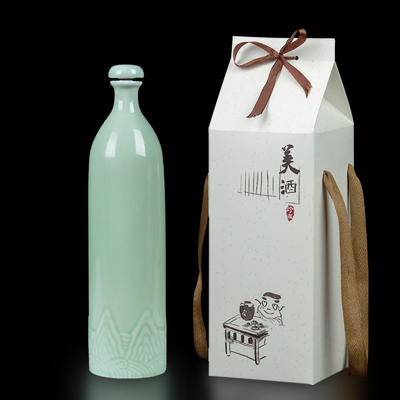 jingdezhen ceramic wine jars one pound home antique celadon liquor jug sealed wine bottle empty wine bottle