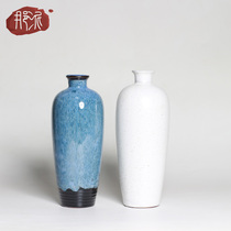 Lixing Ceramic Flower Inserted Wine Bottle Decoration Pendulum with small wine jug Kiln Variational Antique Clay Pottery Wine Tan 1 catty Wine Furniture