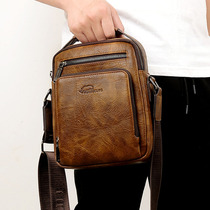 Mens retro single shoulder bag slanted satchel Han version Fashion Casual Diagonal Cross Backpack STREET TIDE MENS BAG