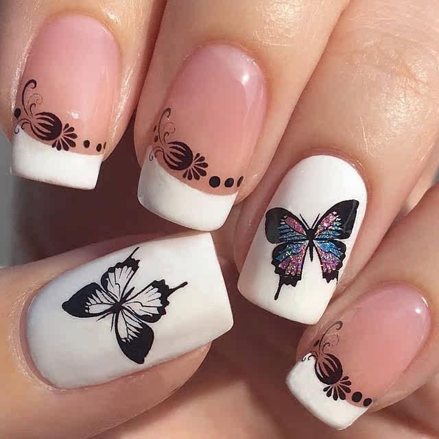 美甲饰品指甲油贴花超薄水印贴花指甲油贴纸套装彩色逼真服帖持久