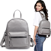 Double Shoulder Bag Woman Genuine Leather Soft Leather 2021 New Han Version 100 Hitch Casual Fashion Fashion Brand Genuine Leather Cow Leather Backpack Women Bag