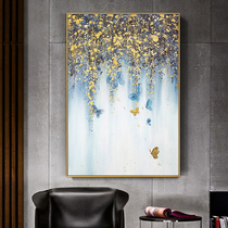 Modern pure hand-painted butterfly oil painting at the end of the Nordic corridor entrance decorative painting living room floor mural